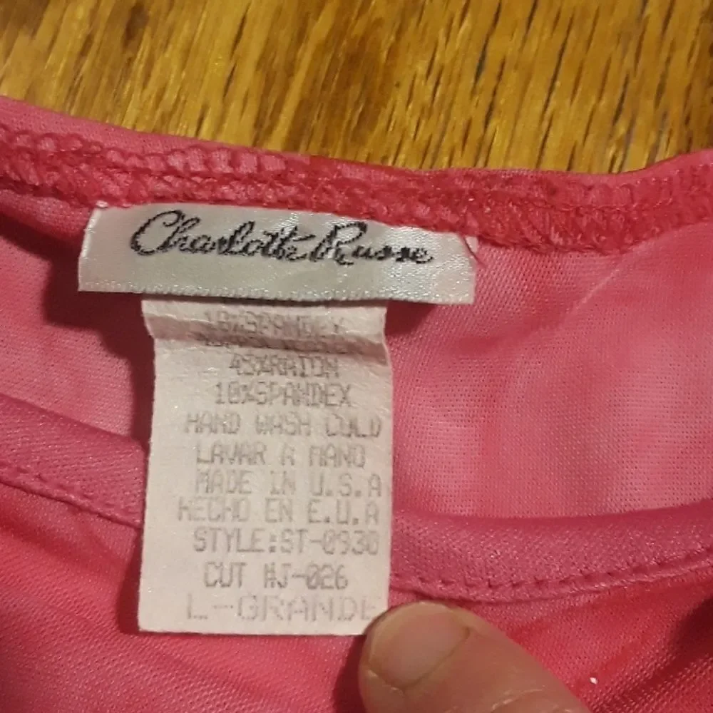 8/$20 Charlotte Russe Size L Pink Tank Top